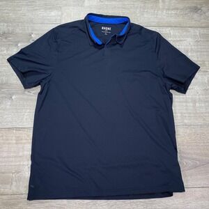 Rhone Polo Shirt Mens Large Black Blue Performance Golf Athletic Short Sleeve